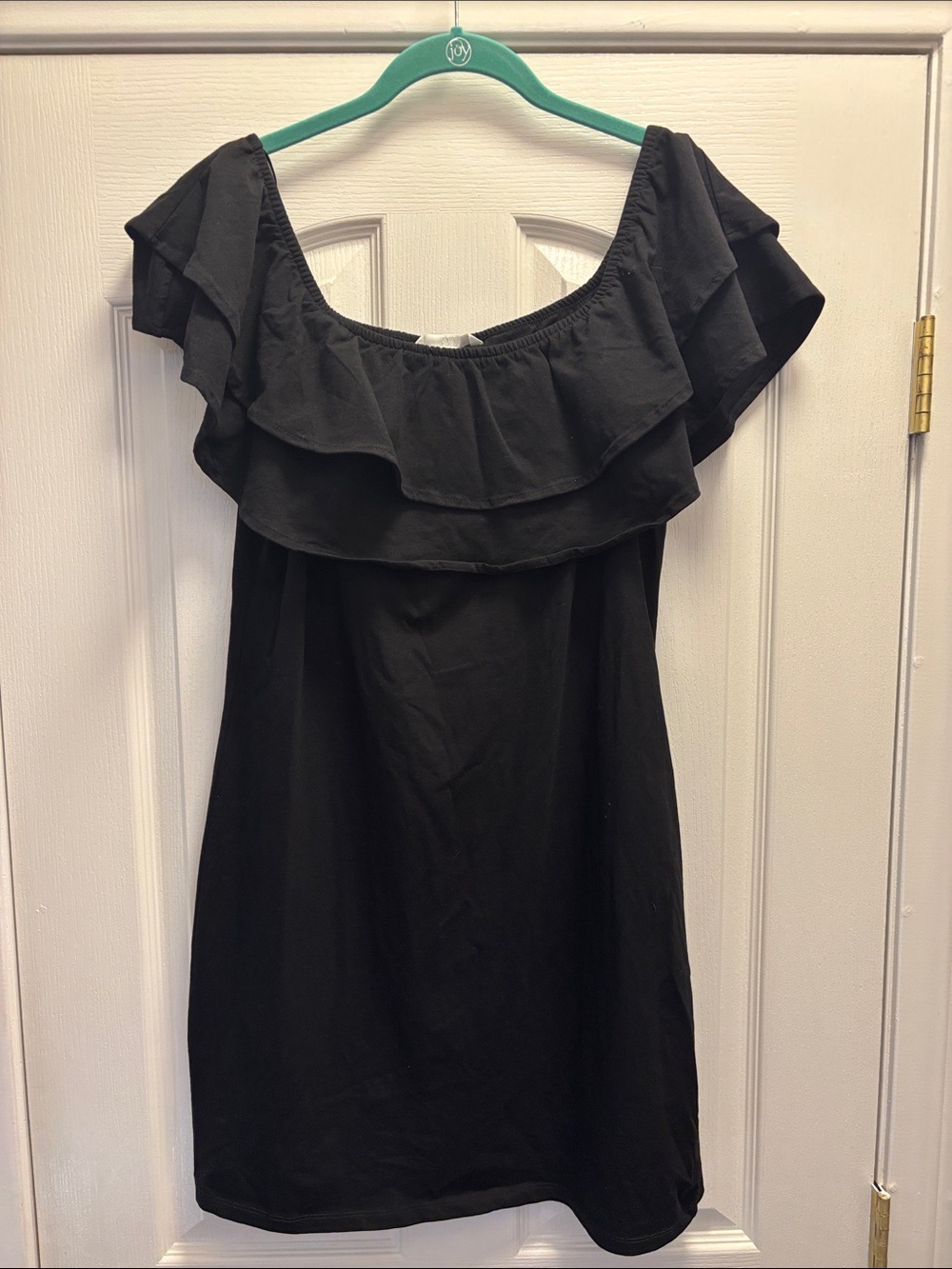 H&M Black Off-Shoulder Ruffle Dress